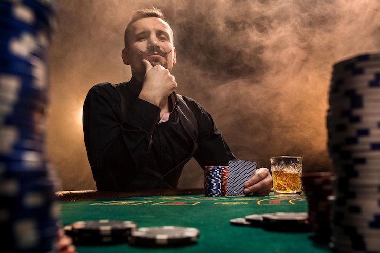 Dealer melempar dadu dalam Live Sic Bo